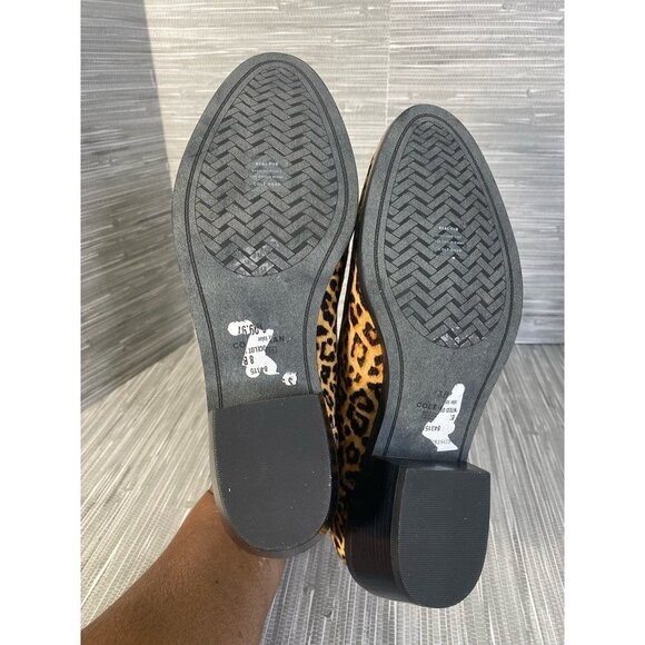 Cole Haan Womens Gia Chelsea Boots Brown Black Fur Lined Leopard Ankle 8 B New - Picture 7 of 9